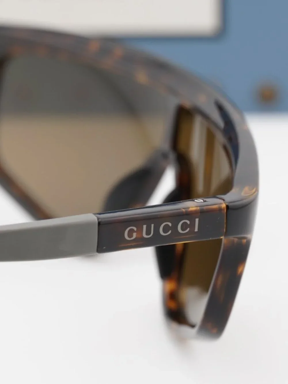 Gucci GG1736S 002 Shield Sunglasses - Havana / Brown